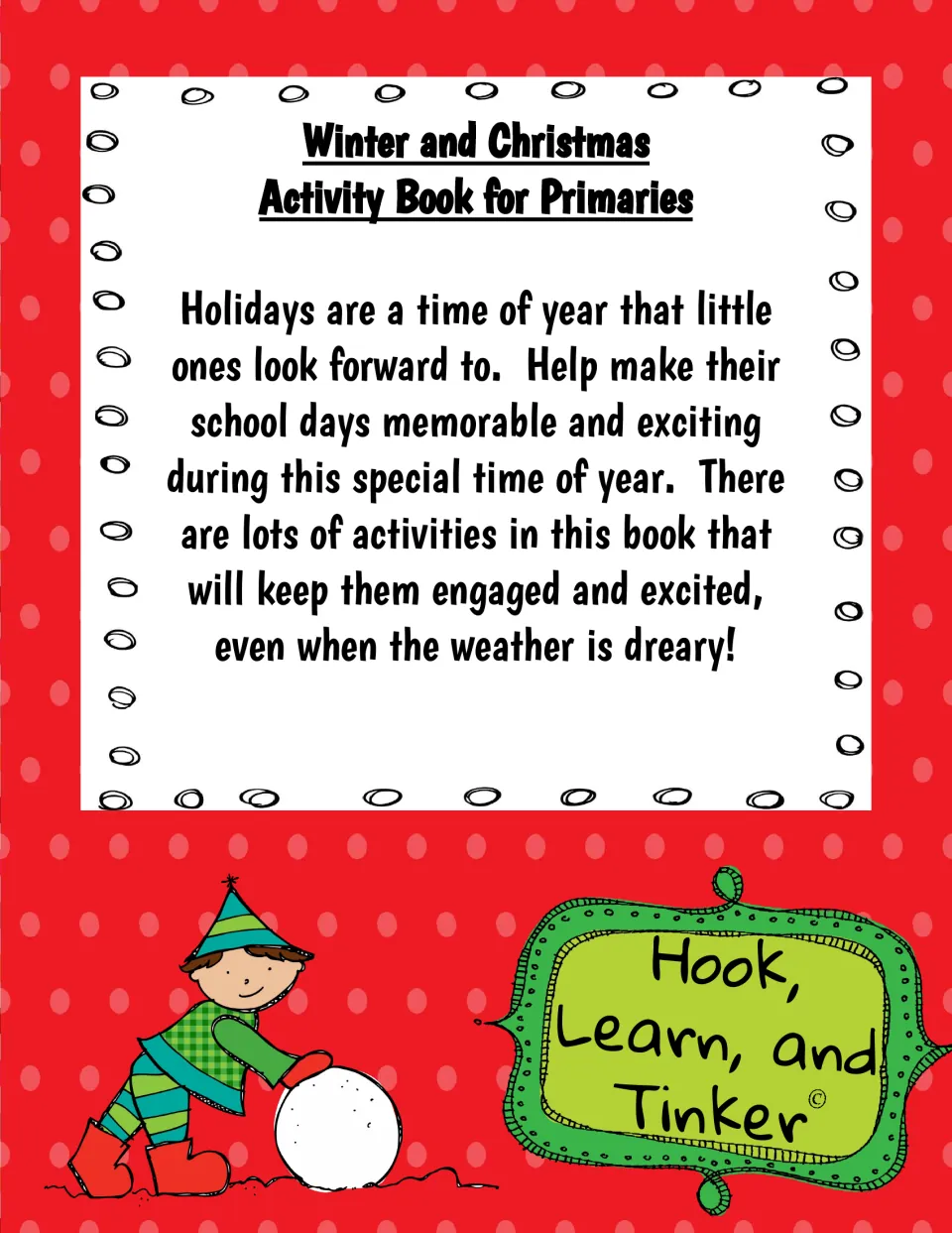 Introduction to the winter and Christmas activity book, describing holiday activities for young students