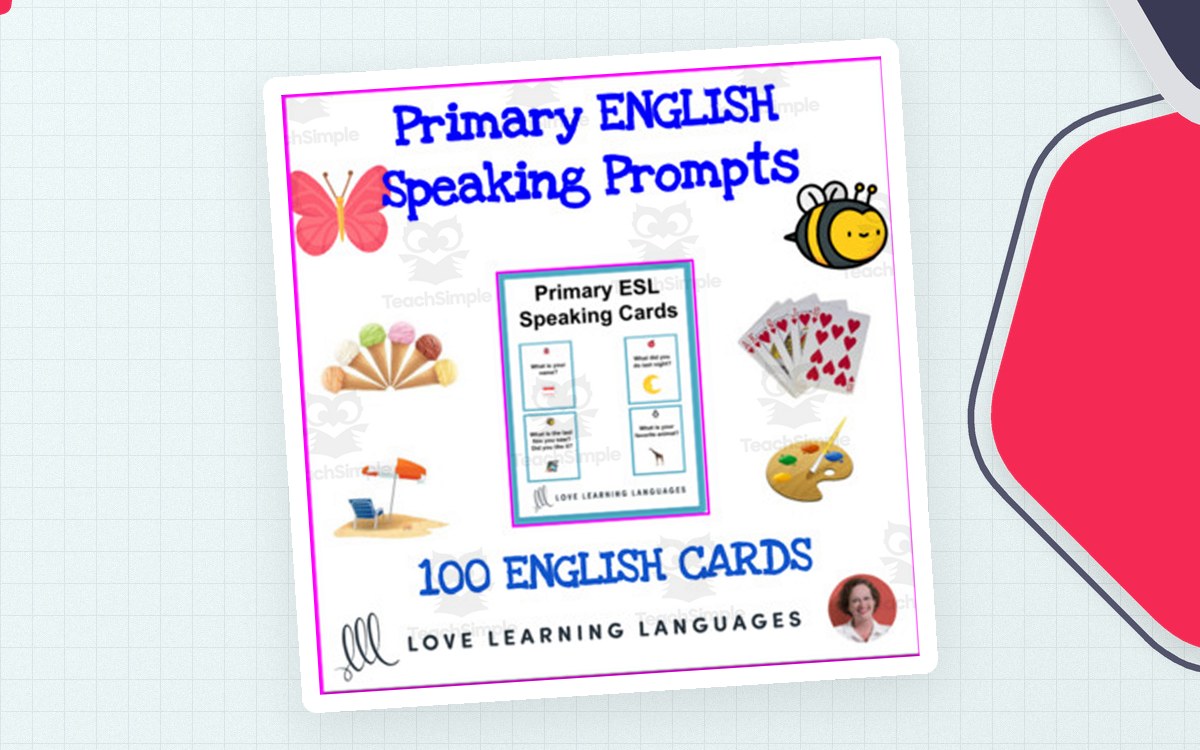 Primary English Speaking Cards – 100-Card Set preview: 100 English conversation prompt cards
