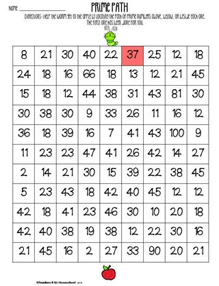 Prime Path Math Activity – sample page 2