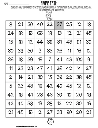 Prime Path Math Activity – sample page 3