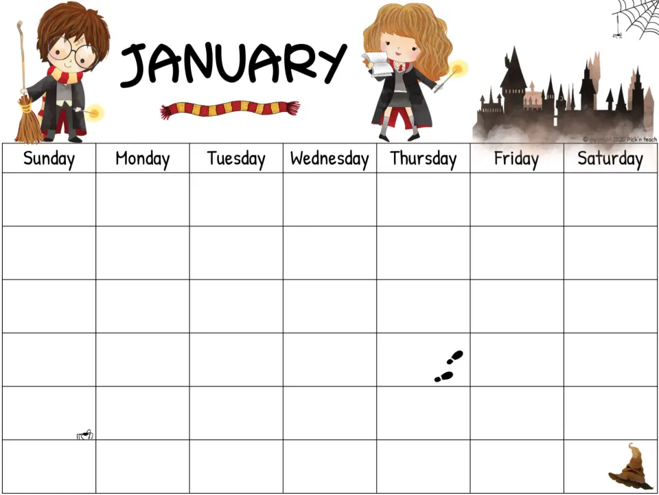 January monthly planner sheet with Sunday–Saturday headings and blank dates to fill in for any year.