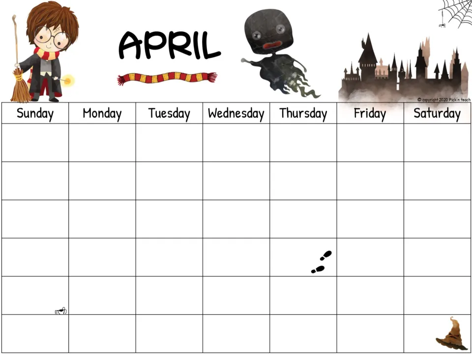 April monthly planner sheet with Sunday–Saturday headings and blank dates to fill in for any year.