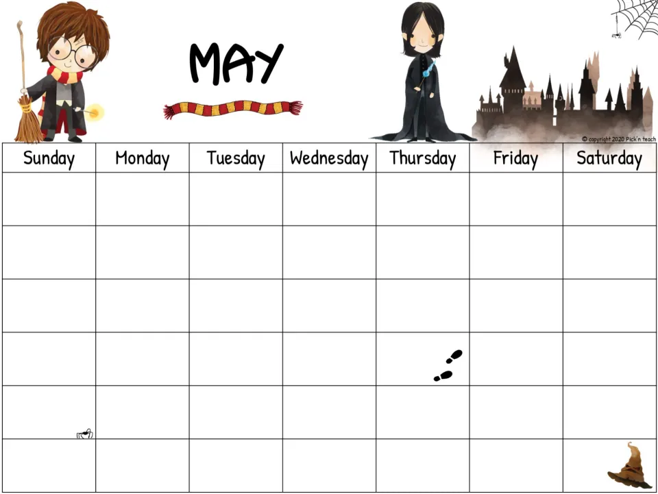 May monthly planner sheet with Sunday–Saturday headings and blank dates to fill in for any year.