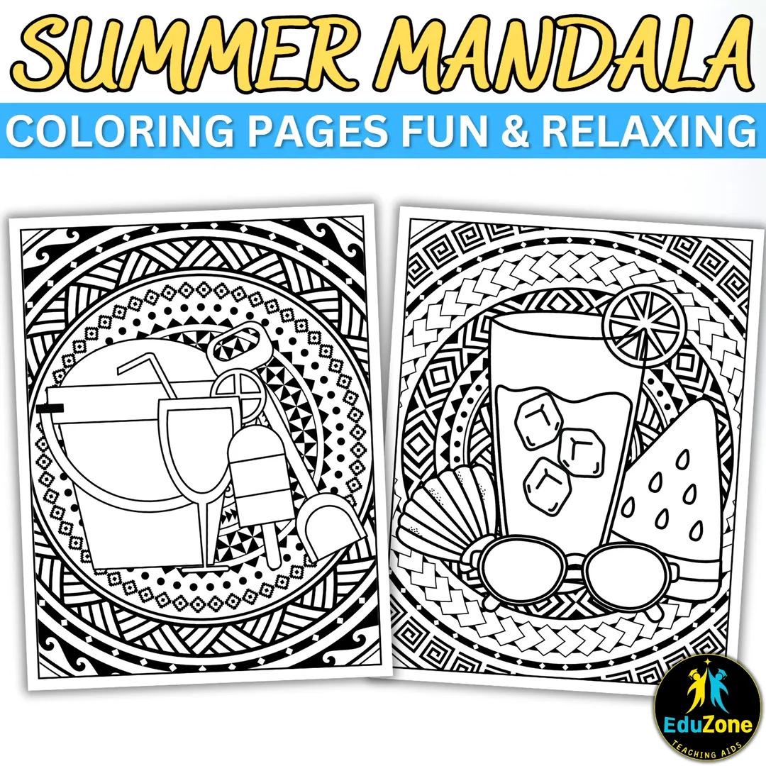 Printable Summer Mandala Coloring Pages - Fun & Relaxing Activity. – cover