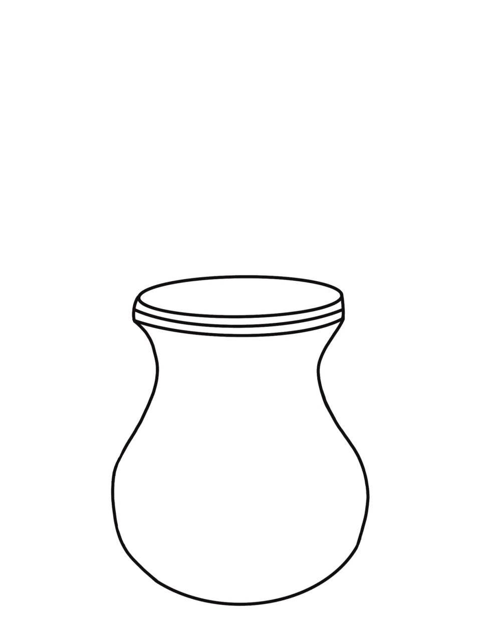 Valentine bouquet craft vase template to color and cut out, then add the flower and leaf pieces at the top