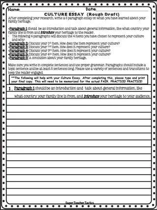 Cultural Fair Project – 3rd to 5th Grade Activity – sample page 4