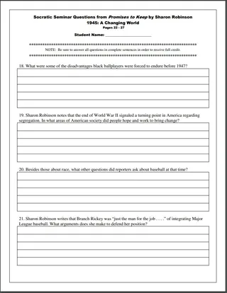 Promises to Keep – Socratic Seminar Questions – sample page 3