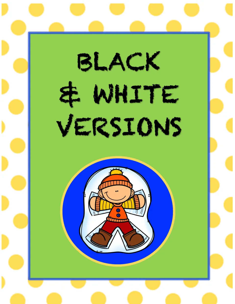Section divider labeled Black & White Versions introduces the alternate versions of the pronoun worksheets