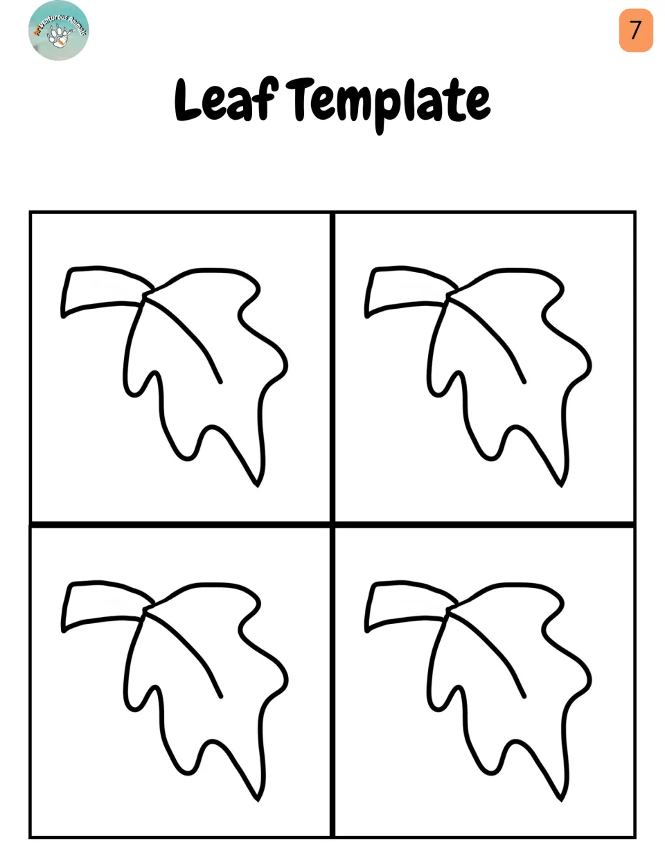 Leaf Template: four lobed pumpkin leaf outlines students cut out and trace onto green paper for the 3D vine