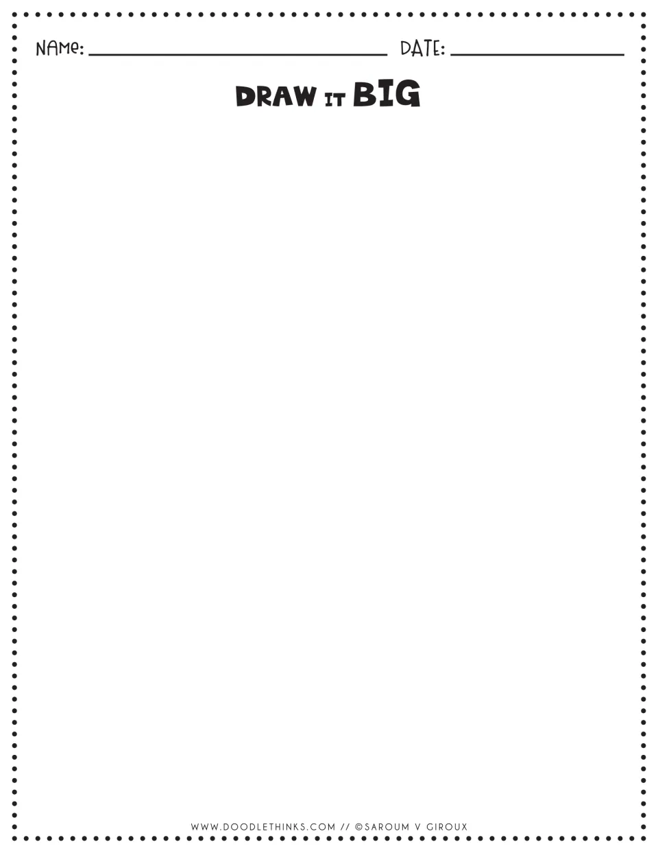 Draw It Big: a blank full-page space where students make one large drawing to fill the page, such as a pumpkin