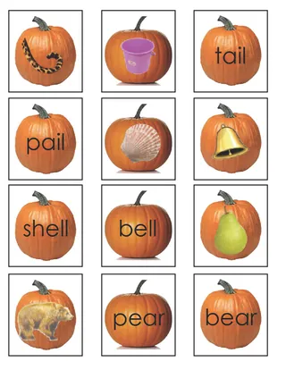 Pumpkin Rhyming Activity: Matching Center for Rhyming Words – sample page 2