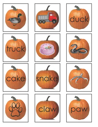 Pumpkin Rhyming Activity: Matching Center for Rhyming Words – sample page 3