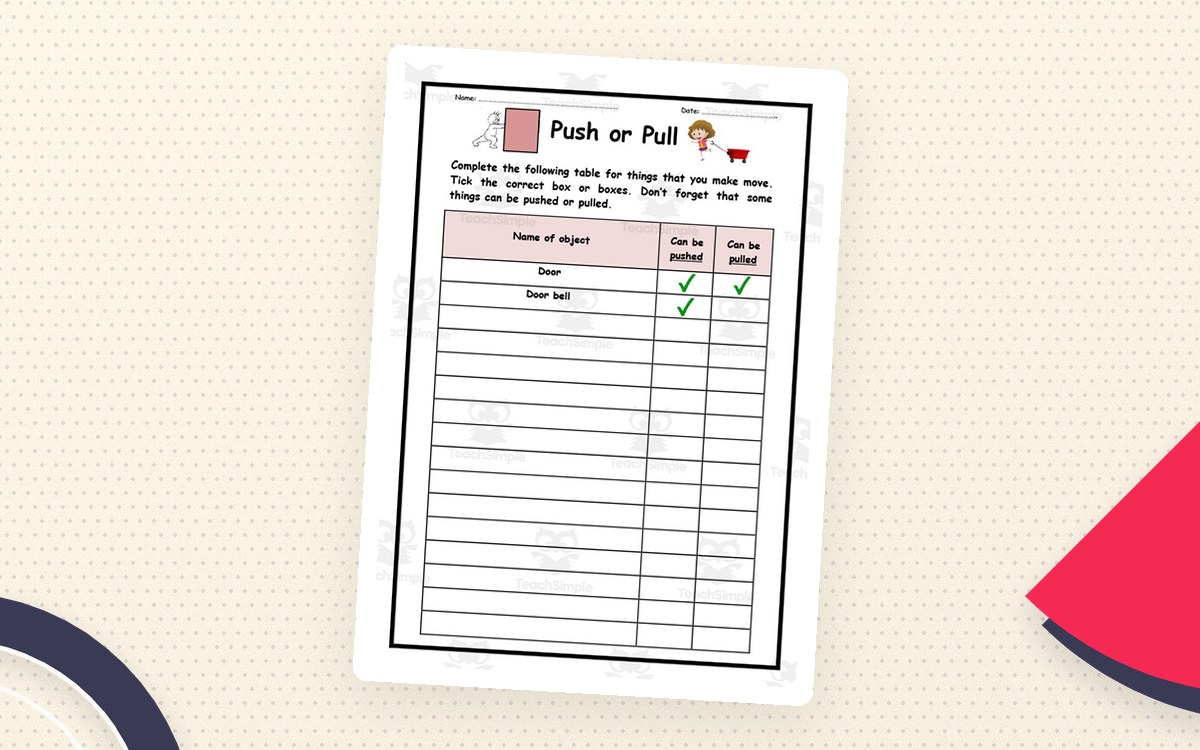 Push or Pull Worksheet 2 preview