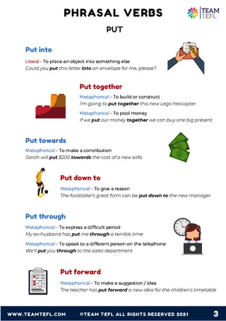 Put Phrasal Verbs – Exercises & Practice Sheets – sample page 3