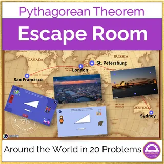 Pythagorean Theorem | Around the World in 20 Problems, Digital Escape Room – cover