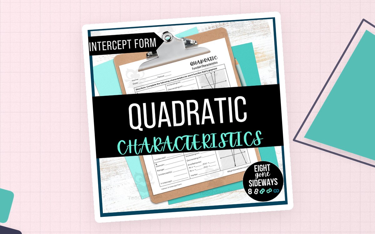 Quadratic Characteristics Worksheet – Intercept Form preview