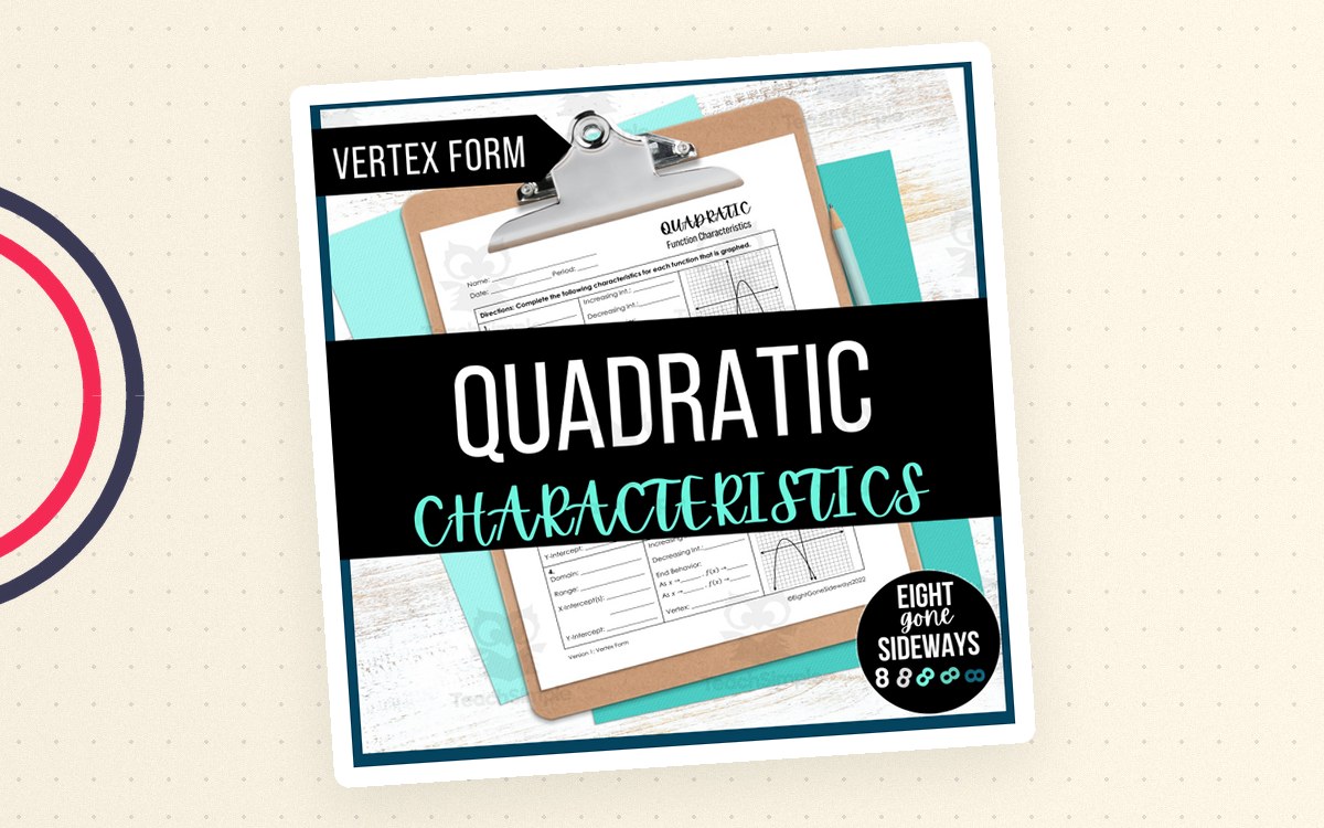 Quadratic Functions Worksheet – Vertex Form Practice preview
