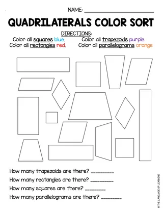 Quadrilaterals Color Sort Worksheet – cover