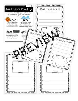 Quatrain Poetry – Posters + Graphic Organizers – preview 1