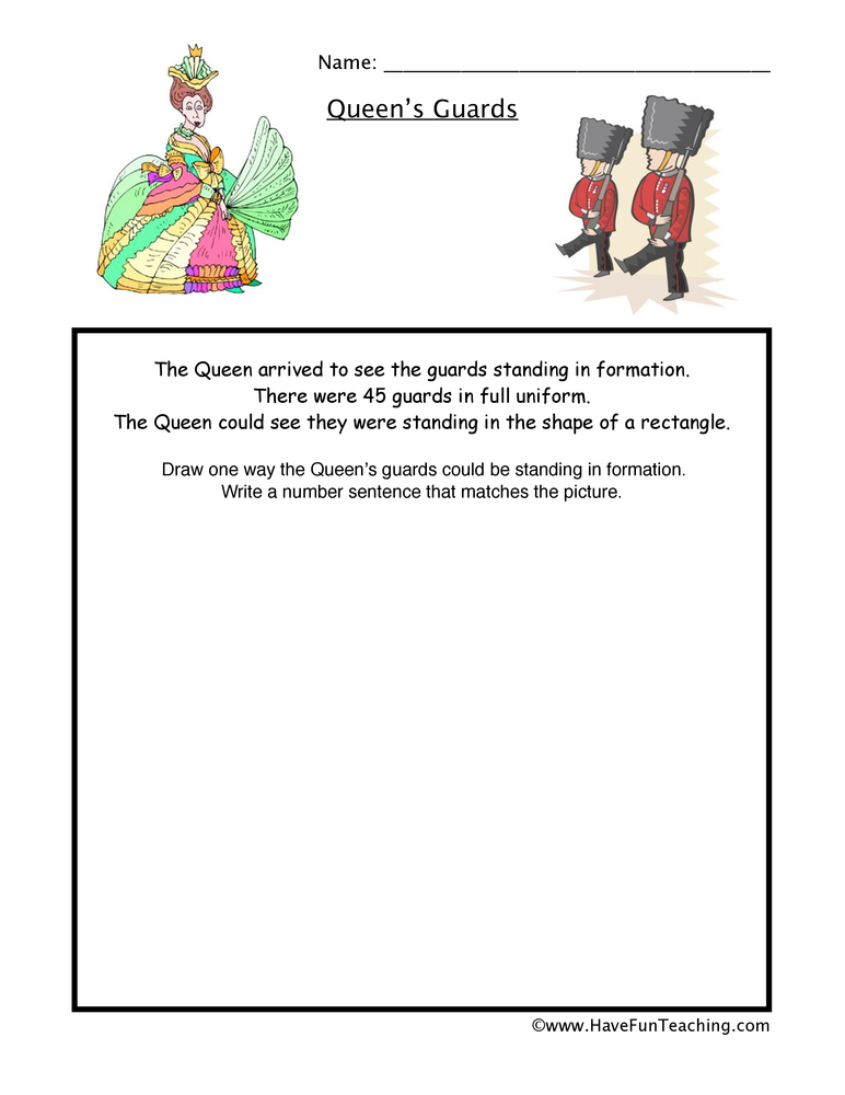 Queens Guards Multiplication Worksheet teaching resource preview