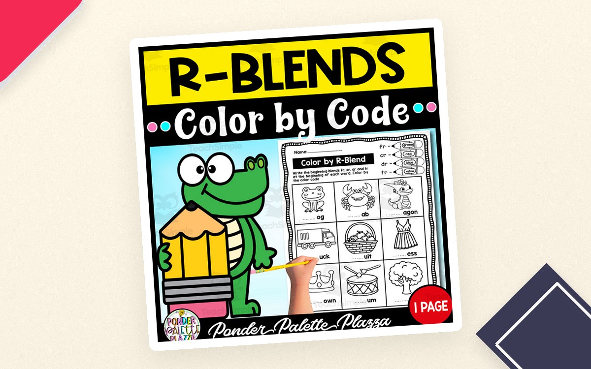 R-Blends Activity - Color by Code preview