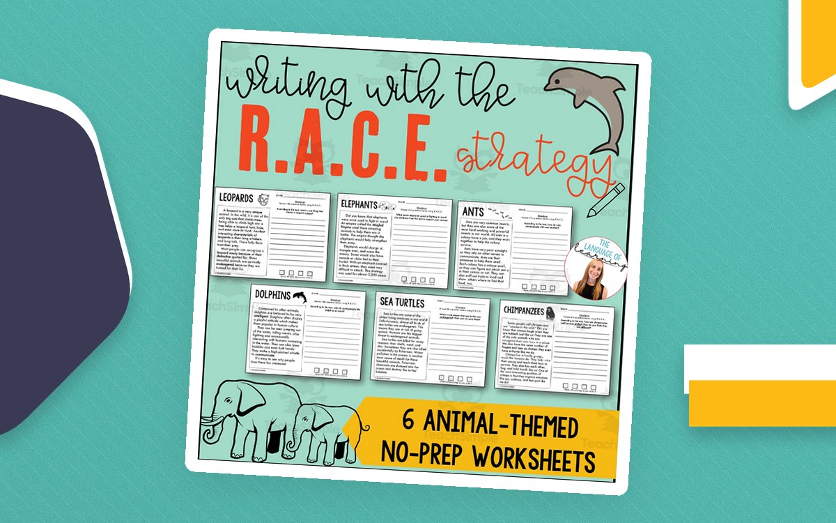 R.A.C.E. Strategy Practice: Animals Worksheets preview: 1 R.A.C.E