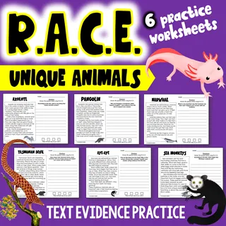 RACE Strategy Practice – 6 Passage Worksheets – cover