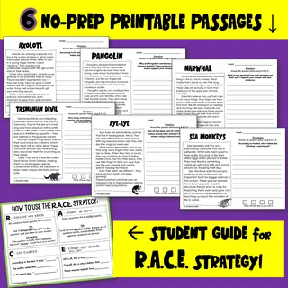 RACE Strategy Practice – 6 Passage Worksheets – sample page 4