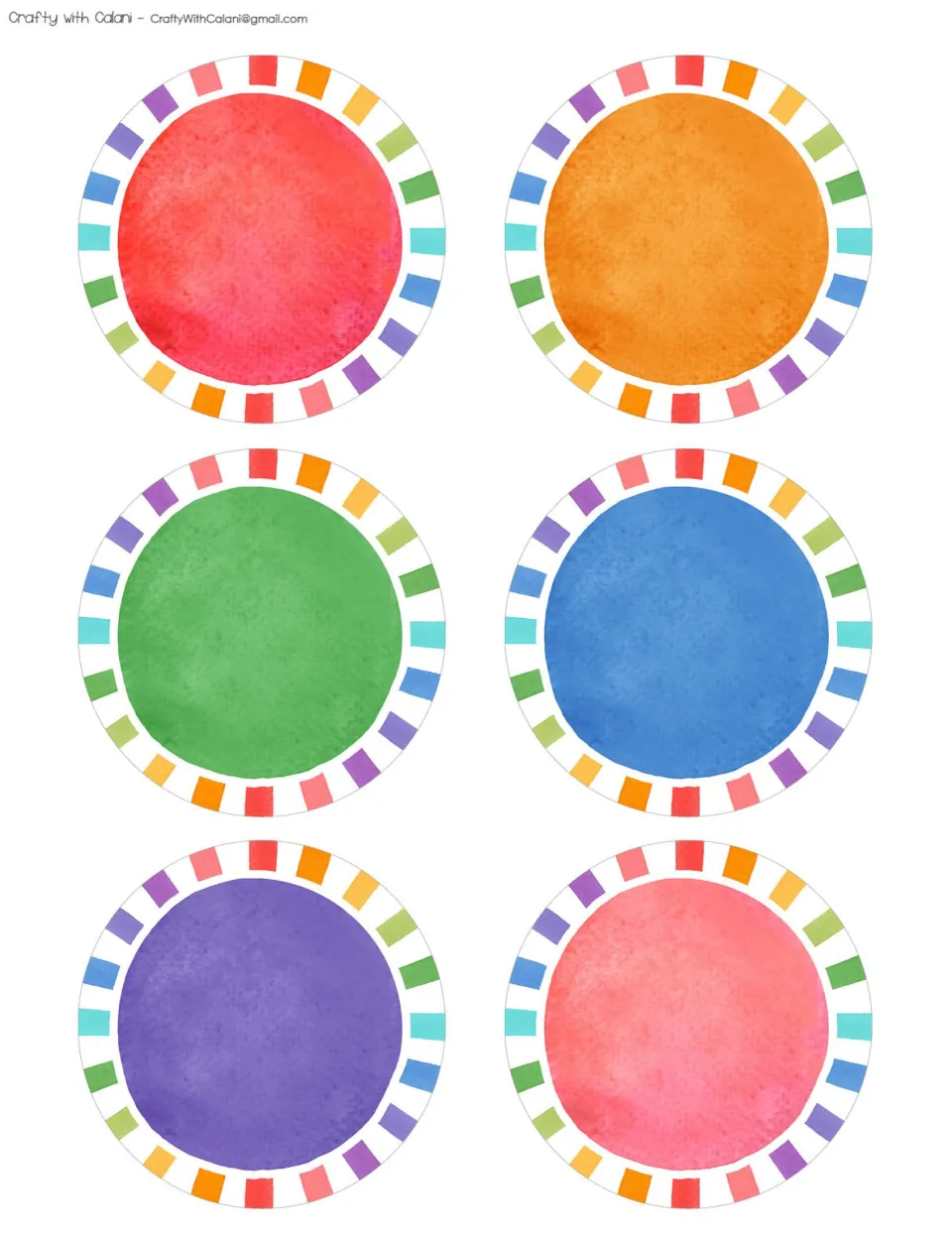 Six blank circular display cards for student names or photos in the classroom affirmation bulletin board