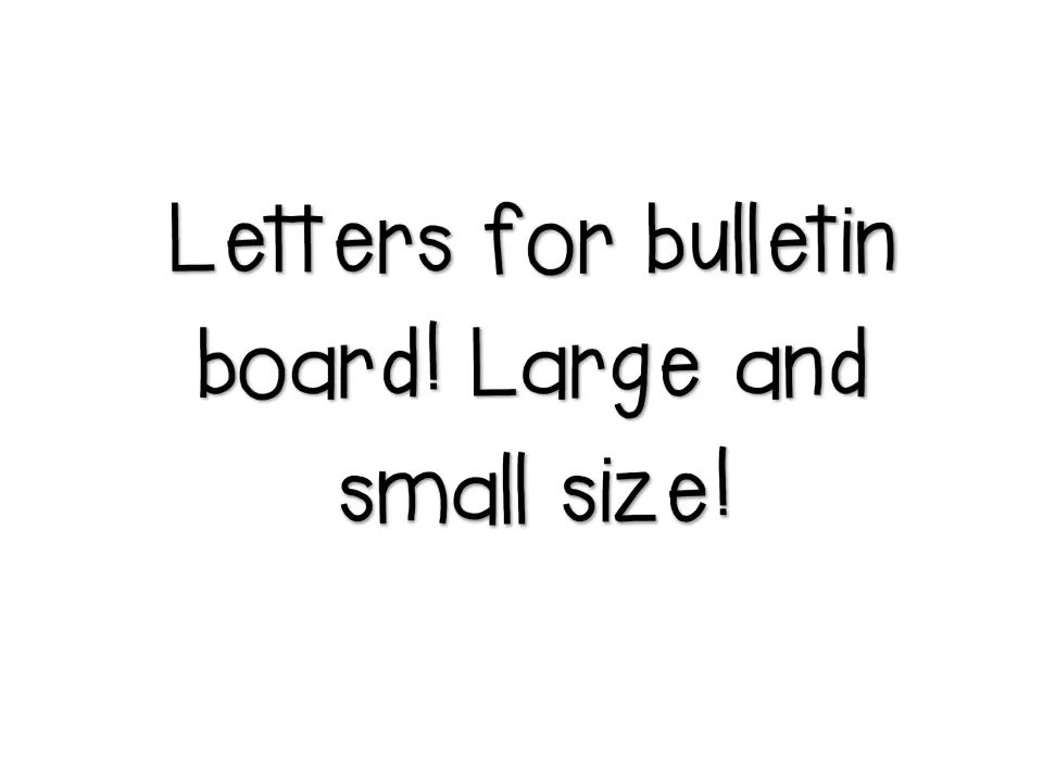 Section title page announcing bulletin board letters, offered in a large size and a small size for the kindness display