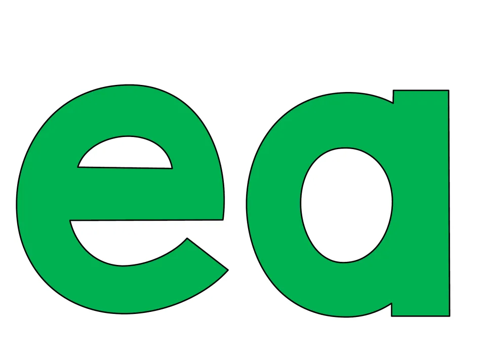 Bulletin board letters: large green cut-out letters e and a, a cut-out piece of the word 'Season' in the display heading