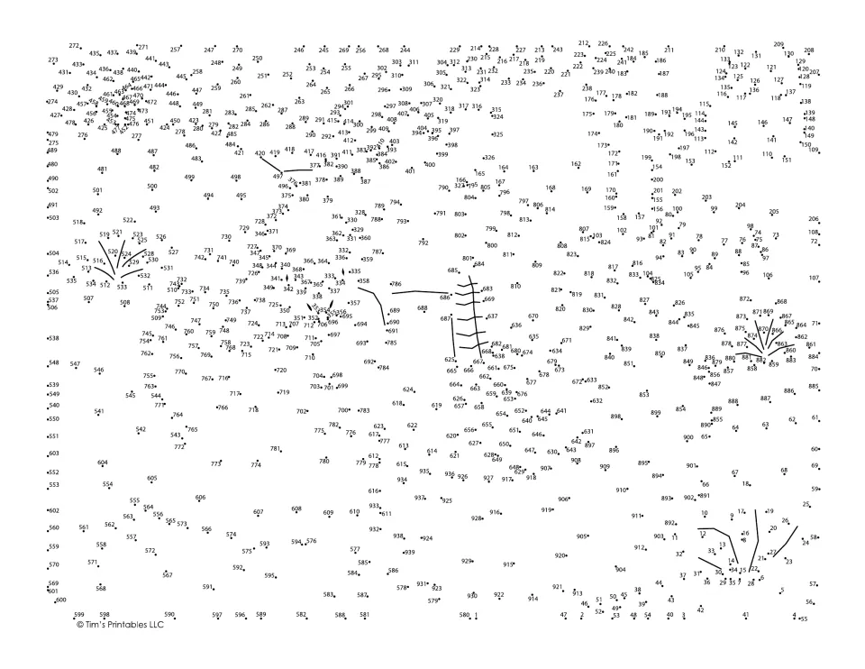 Rattlesnake dot-to-dot activity: connect dots numbered 1–939 to complete a rattlesnake in a desert scene.