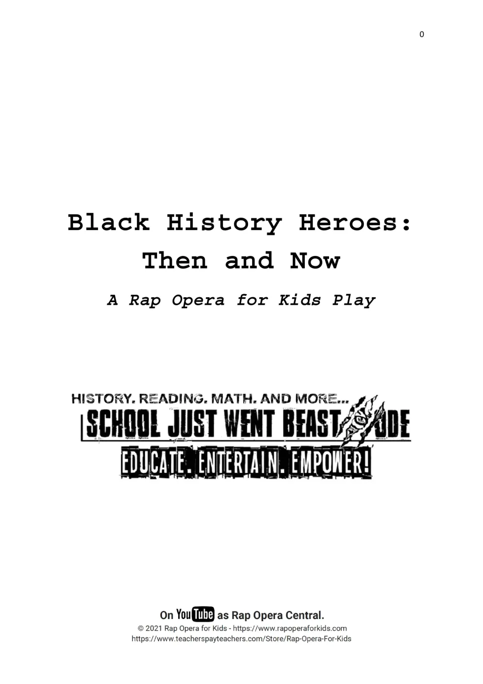 Cover of Black History Heroes: Then and Now, a reader's theater resource subtitled A Rap Opera for Kids Play