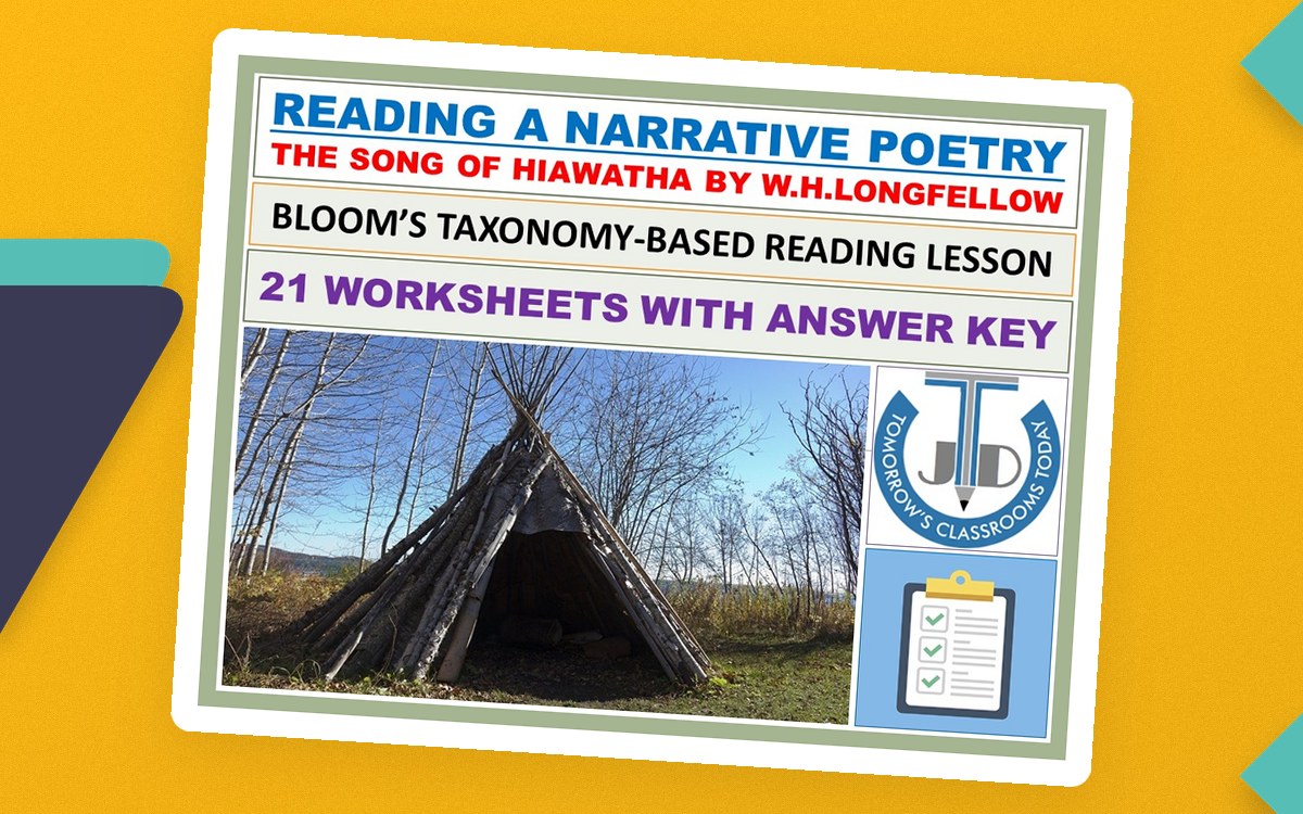 READING A NARRATIVE POETRY: THE SONG OF HIAWATHA - WORKSHEETS WITH ANSWERS preview