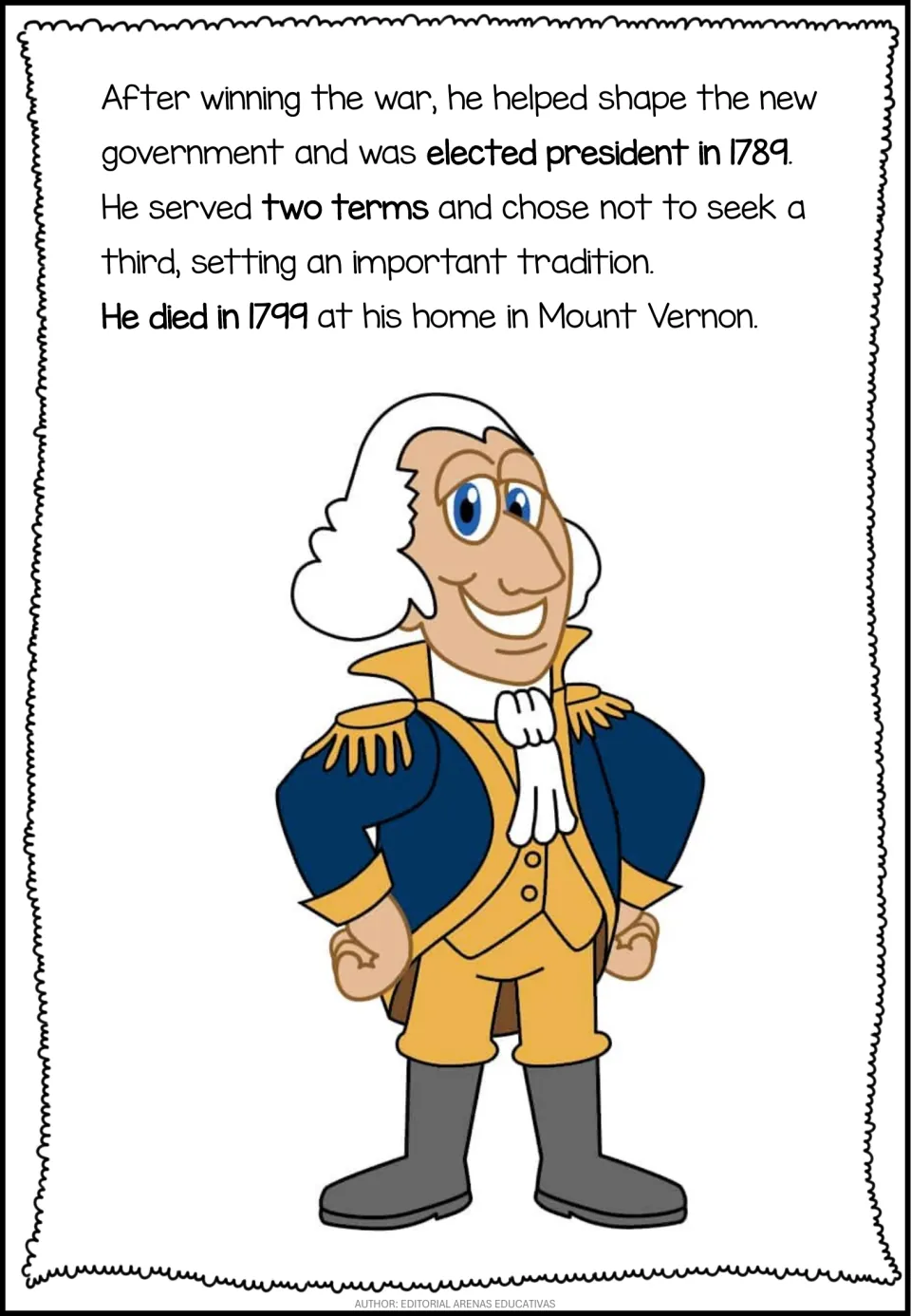Biography part 2: Washington's election in 1789, two presidential terms, and death at Mount Vernon in 1799