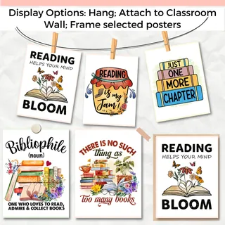 Reading Bulletin Board – 21 Quote Library Posters – sample page 4