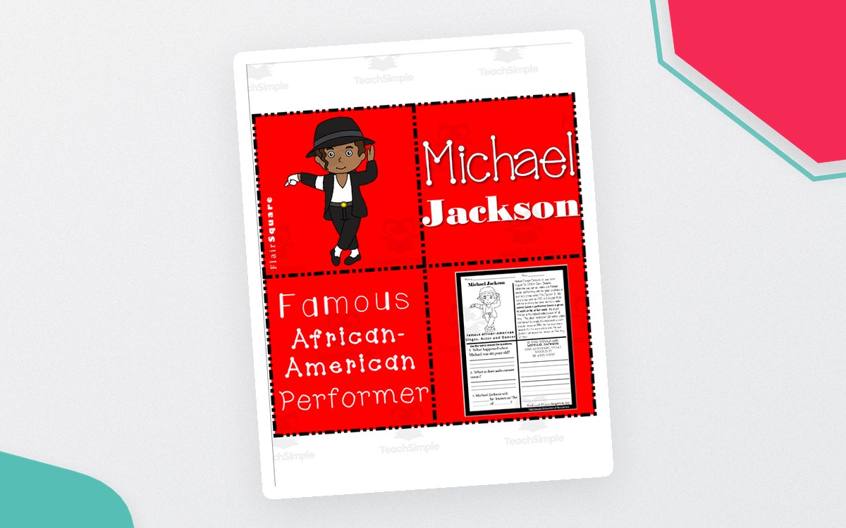 Michael Jackson – Black History Reading Passage preview: michael jackson practice pages