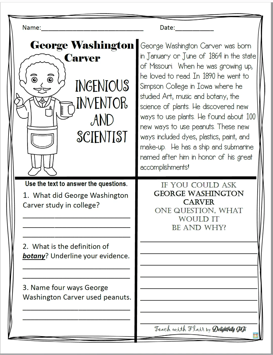 George Washington Carver – Black History Reading – cover