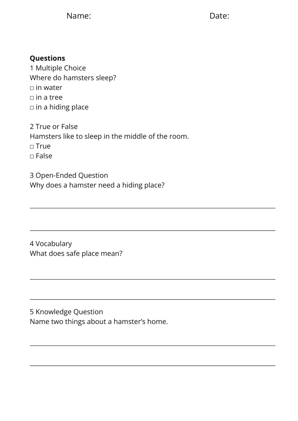 Five questions for Life in a Hiding Place check sleeping spots, shelter needs, and the meaning of safe place