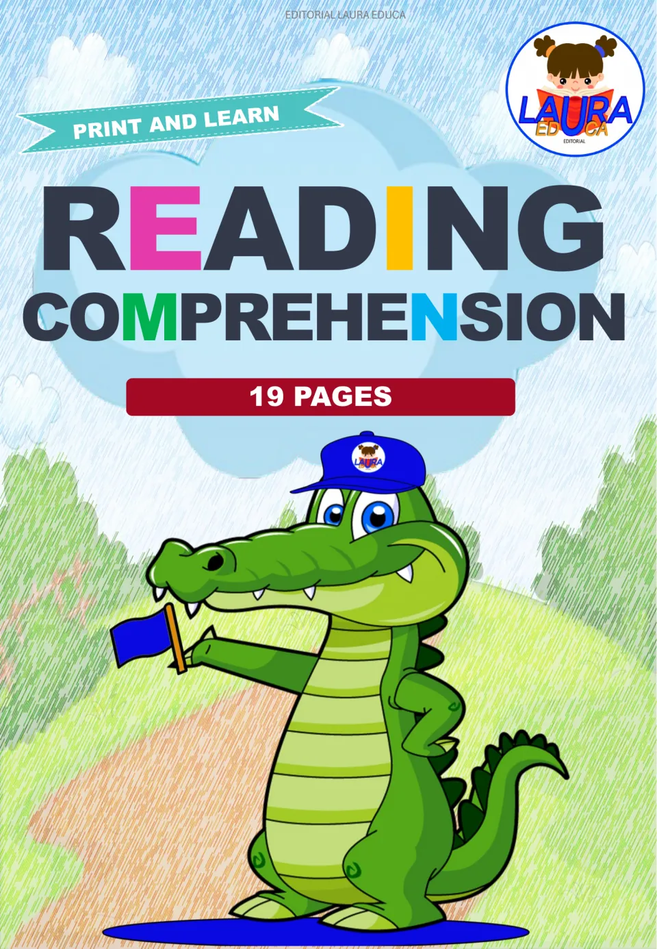 Cover of the Spanish reading comprehension packet labeled 'Print and Learn' and '19 Pages'
