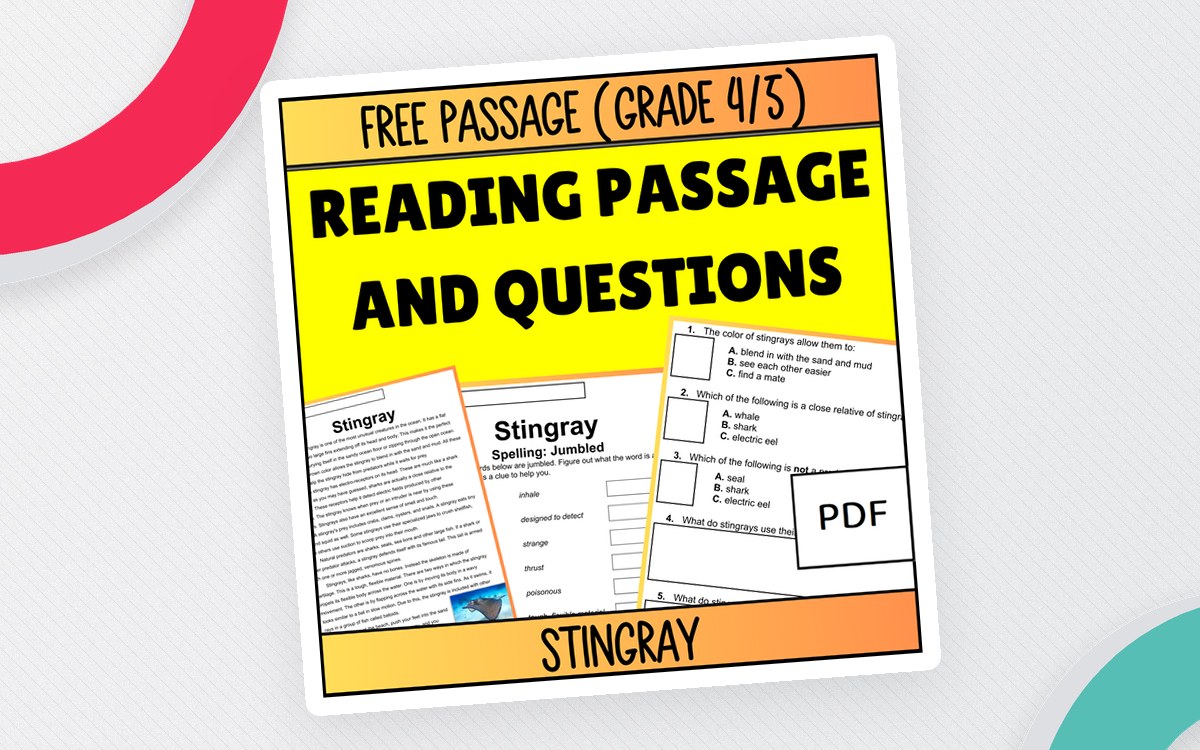 Reading Comprehension Nonfiction Set 5 Sample: Stingray (PDF) preview