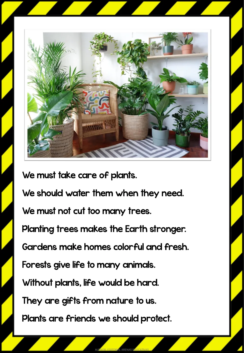 Plants reading passage, part 4: watering plants, planting trees, and protecting forests and other plants