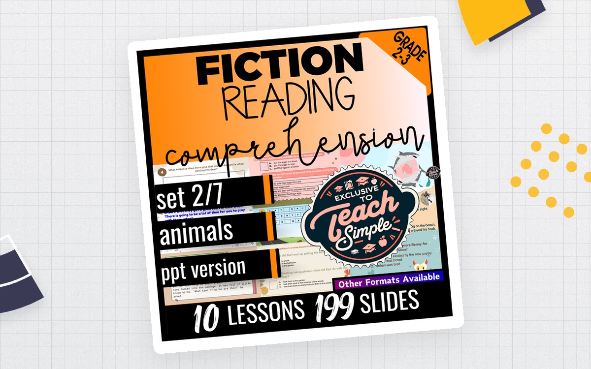Reading Comprehension Passages Fiction Set 2 - Animals (PPT) preview