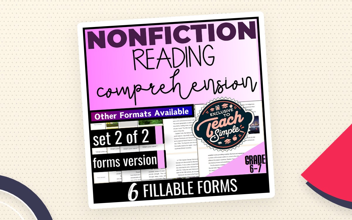 Reading Comprehension Passages Nonfiction Set 2 (Google Forms) preview