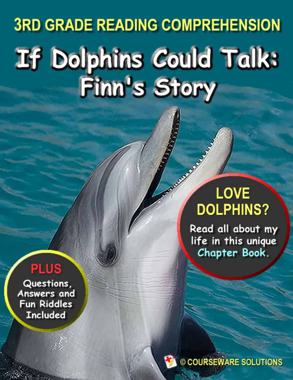 Reading packet cover: If Dolphins Could Talk: Finn's Story, with questions, answers, and fun riddles