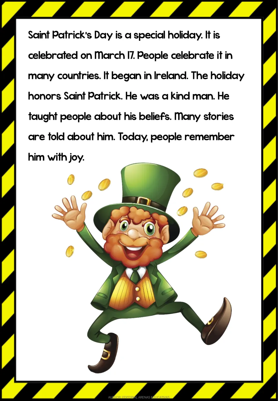 Mini book reading part 1 introduces March 17, the holiday’s beginnings in Ireland, and Saint Patrick