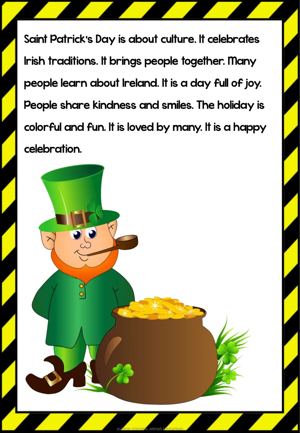 Mini book reading part 4 describes Irish culture, learning about Ireland, togetherness, and kindness