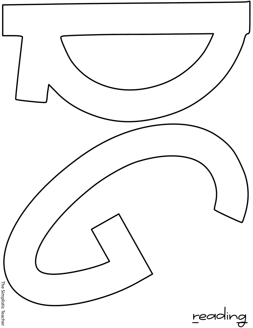 Outline letters R and G to cut out for the word “Reading” in the bulletin board or door display