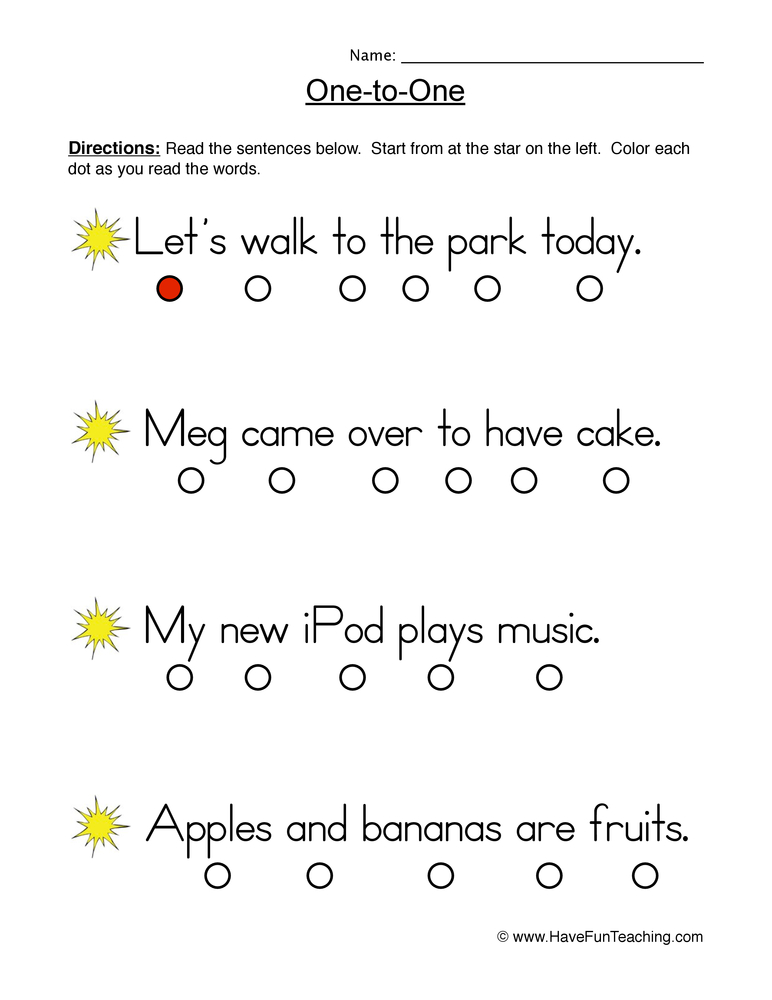 Reading One to One Accuracy Practice Worksheet teaching resource preview