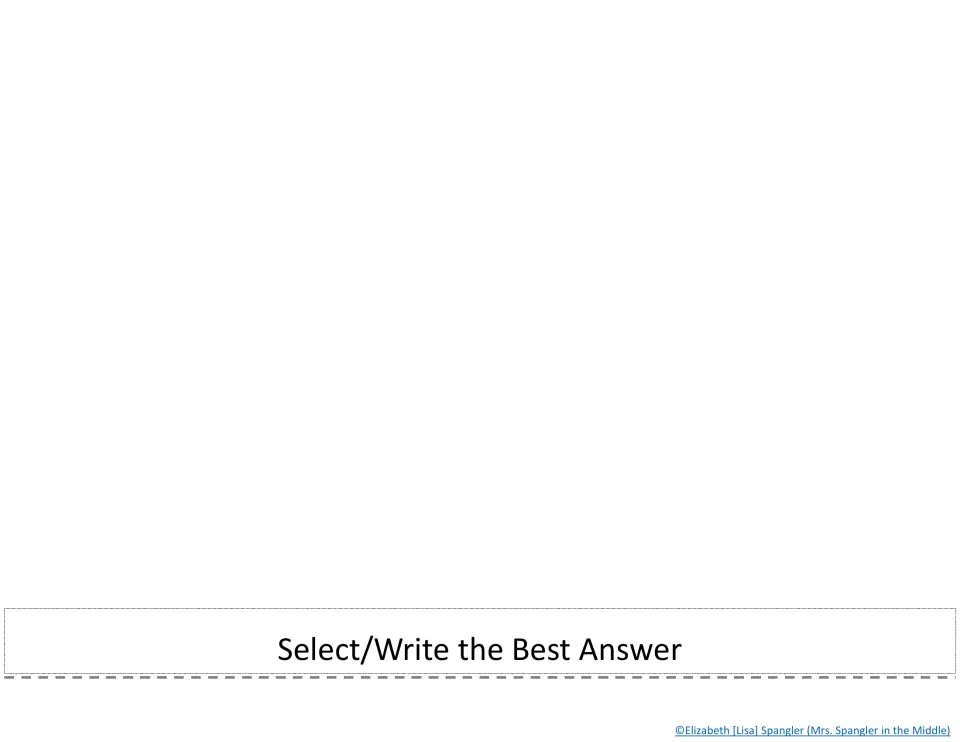 Select/Write the Best Answer tab: the sixth flipbook step, where students write their final answer to Part B